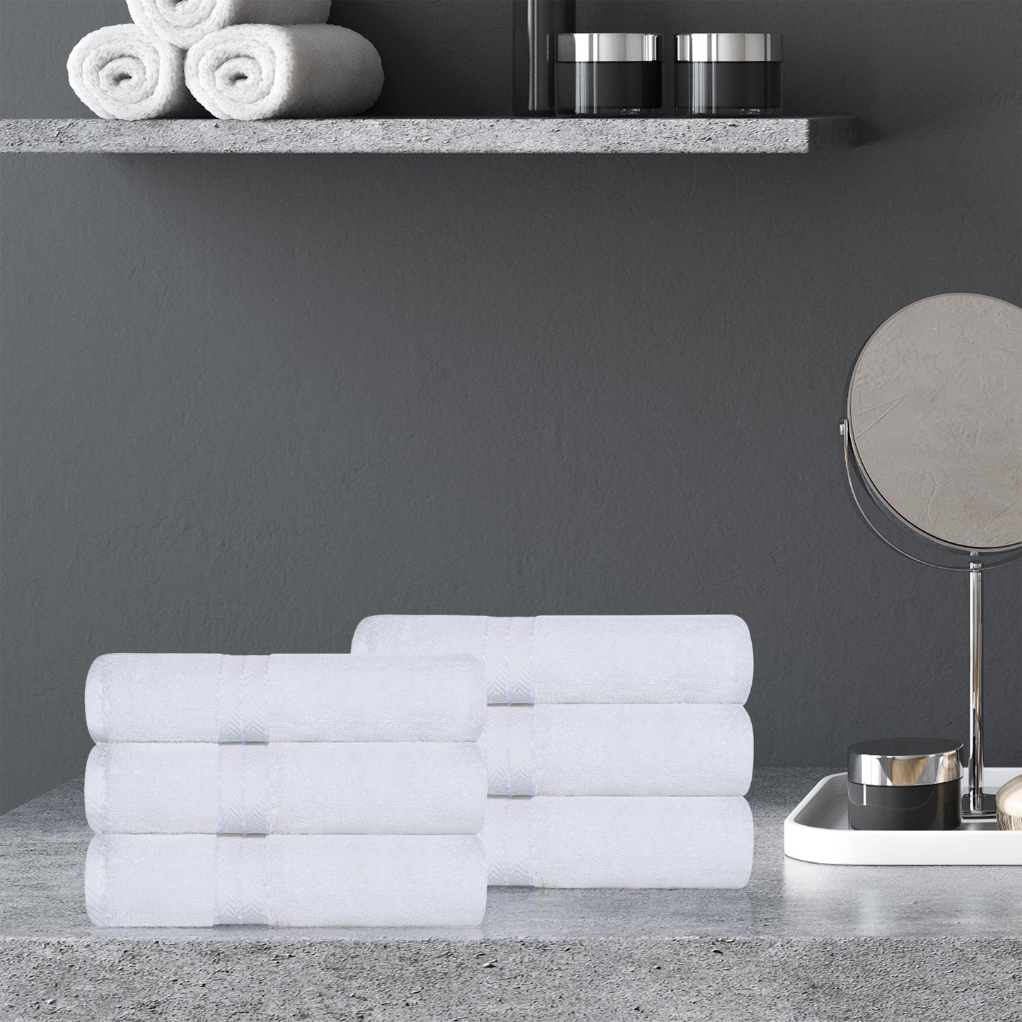 Ultra-Plush Turkish Cotton Hotel Collection Super Absorbent Solid Luxury Bathroom Set - White