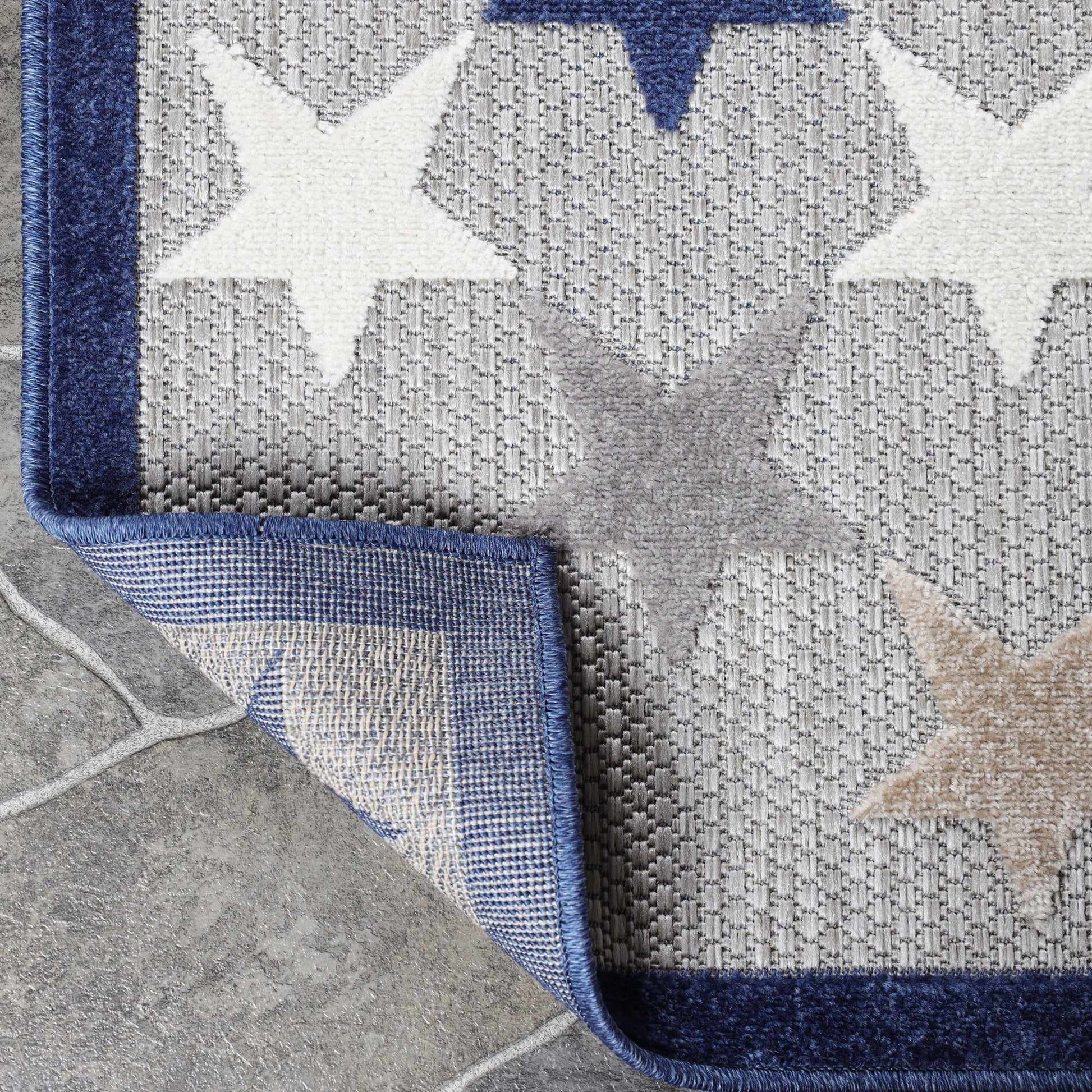 Superior Juniper Modern Stars Novelty Indoor/Outdoor Area Rug - Slate
