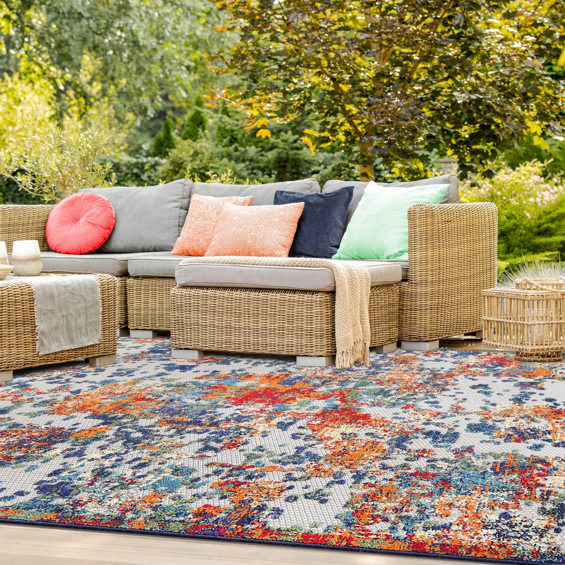 Superior Kalina Modern Abstract Splatter Indoor/Outdoor Area Rug or Runner Rug