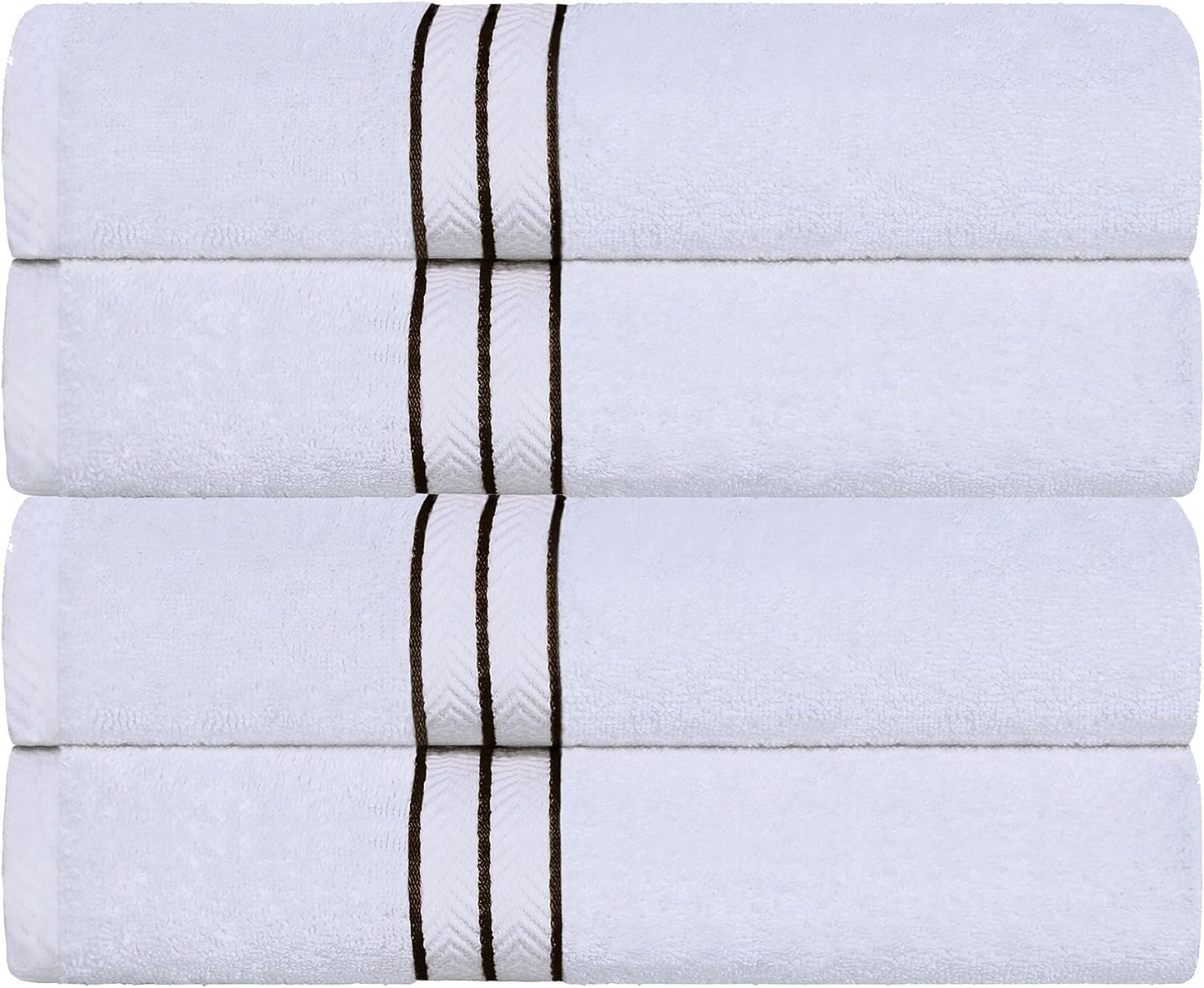 Superior Ultra-Plush Turkish Cotton Super Absorbent Solid Bath Towel Set of 4 - Chocolate