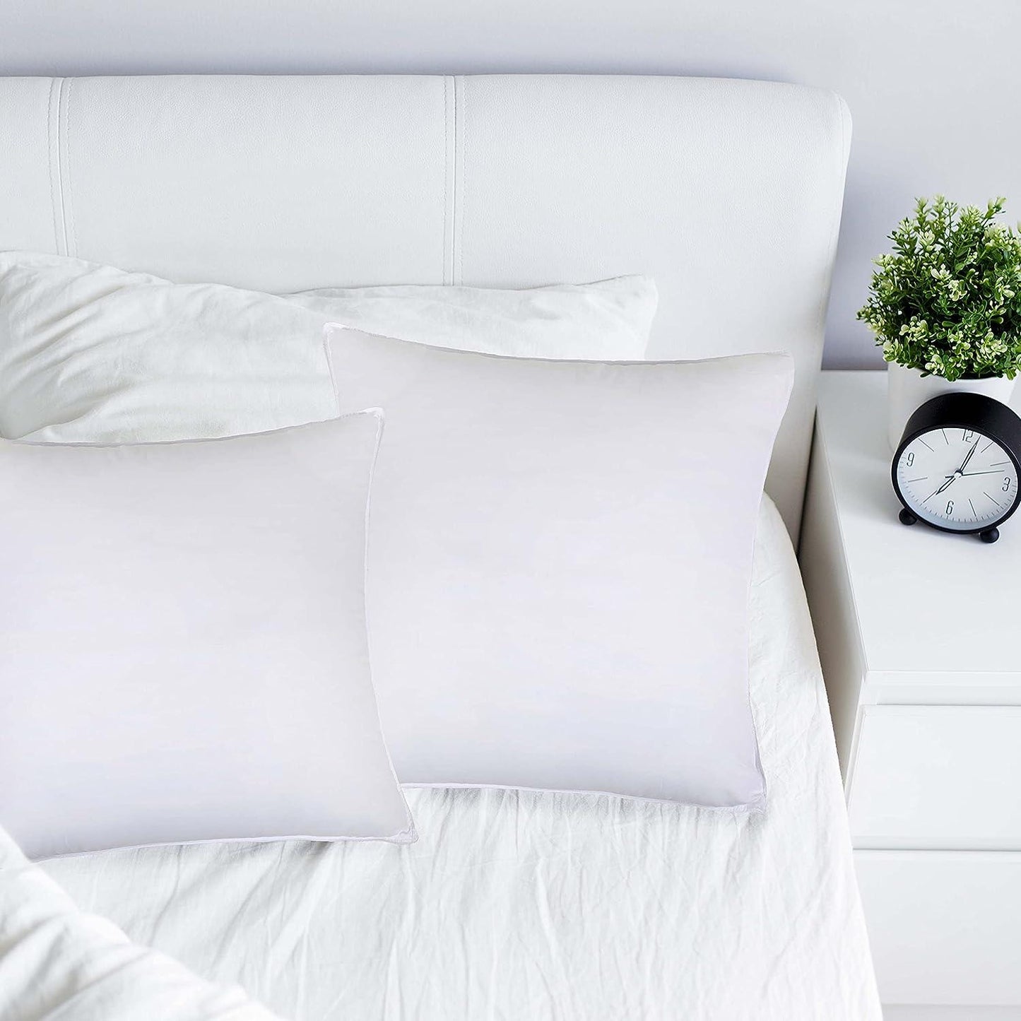 Medium Density Down Alternative Solid Euro Pillows, Set of 2 and 4 - White