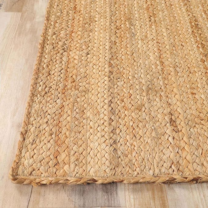 Braided Jute Reversible Round Indoor Outdoor Area Rug - Natural