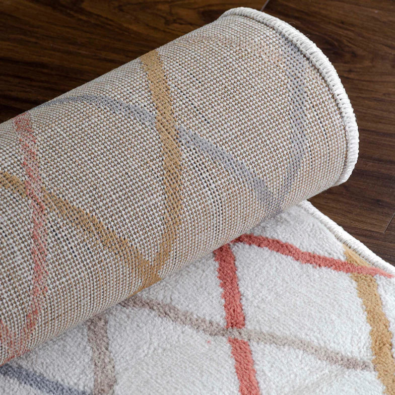 Ellis Diamond Trellis Modern Indoor Area Rug - Bone