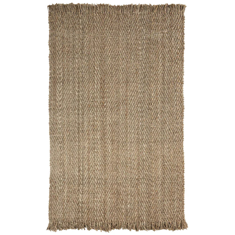 Bohemian Handwoven Natural Braided Jute Reversible Indoor Area Rug - Natural
