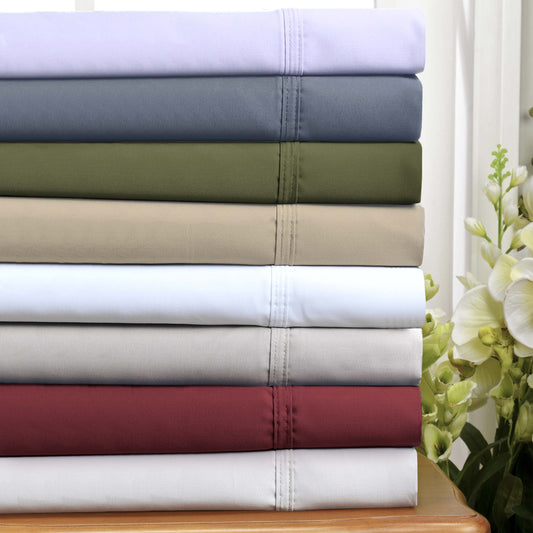 Superior Classic 700-Thread Count Egyptian Cotton Solid Bed Sheet Set - Light Blue