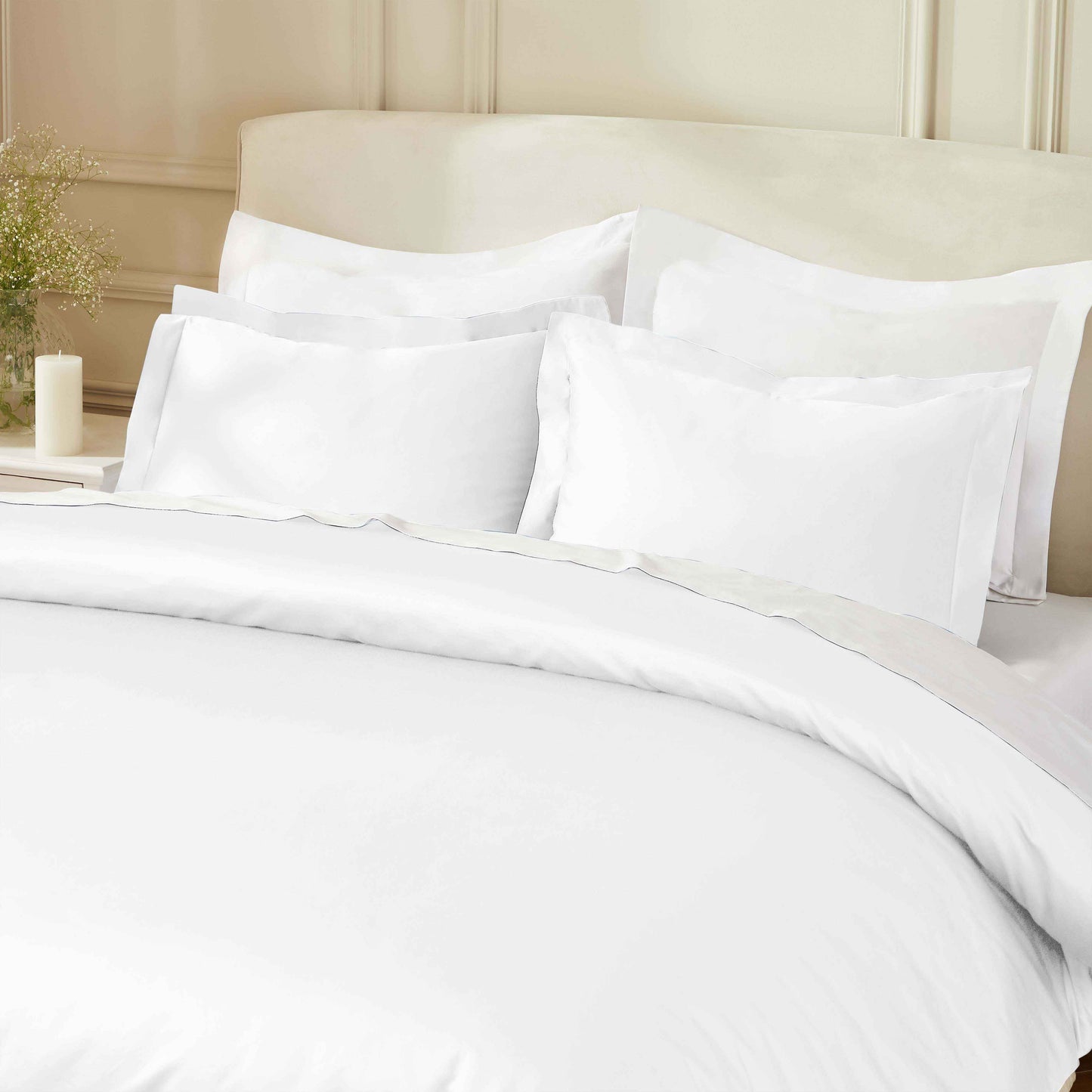 850 Thread Count Cotton Solid Luxury 3 Piece Duvet Cover Set