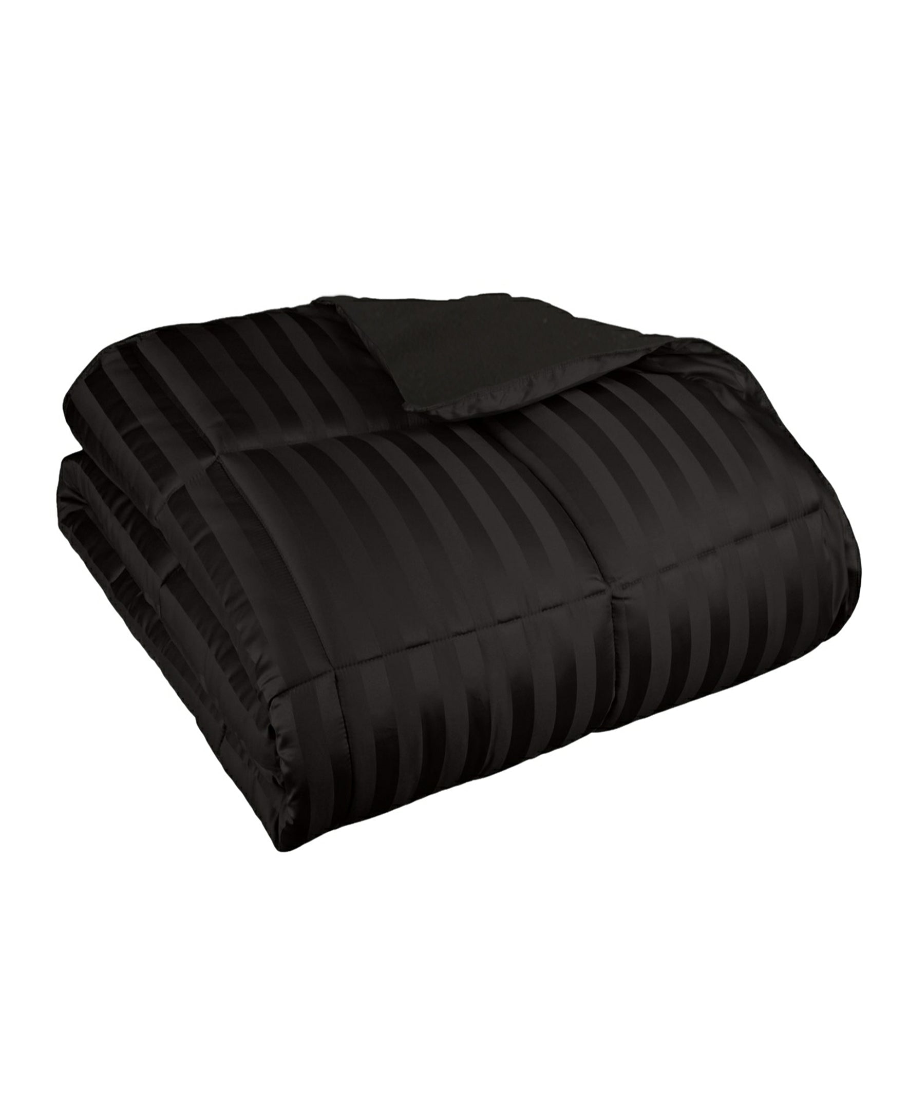 Reversible All Season Down Alternative Solid Bed Blanket - Black