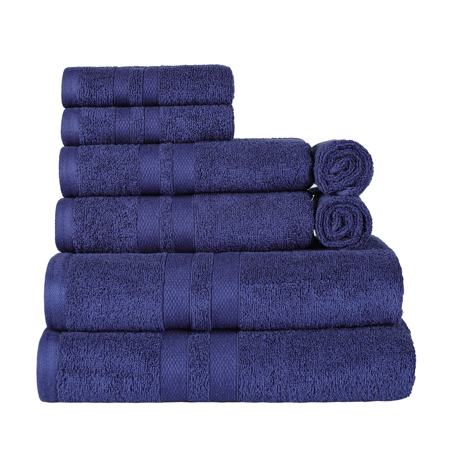Superior Ultra Soft Cotton Absorbent Solid Assorted 8-Piece Towel Set - Nvay Blue