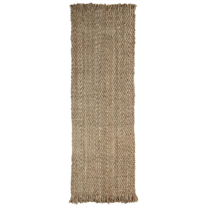 Bohemian Handwoven Natural Braided Jute Reversible Indoor Area Rug - Natural