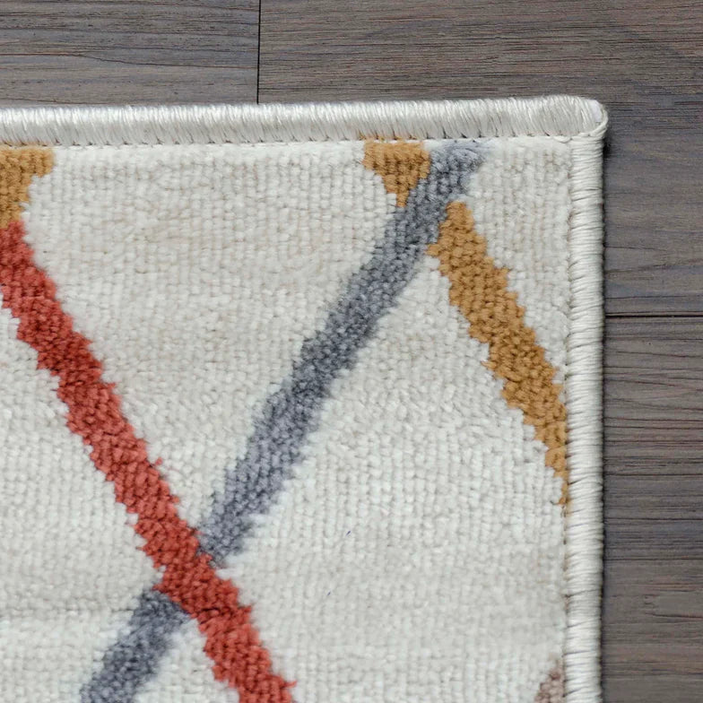 Ellis Diamond Trellis Modern Indoor Area Rug - Bone