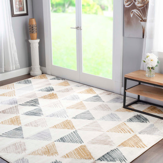 Adrija Modern Geometric Indoor Area Rug Or Runner Rug Or Door Mat