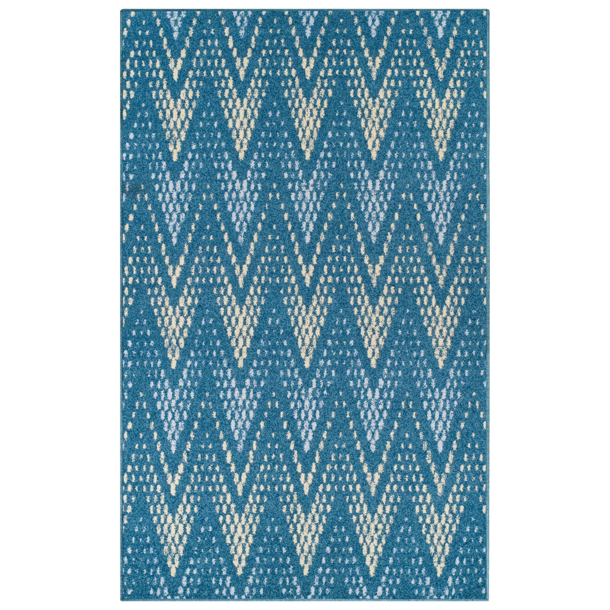 Superior Arete Modern Ombre Chevron Area Rug or Runner - Blue