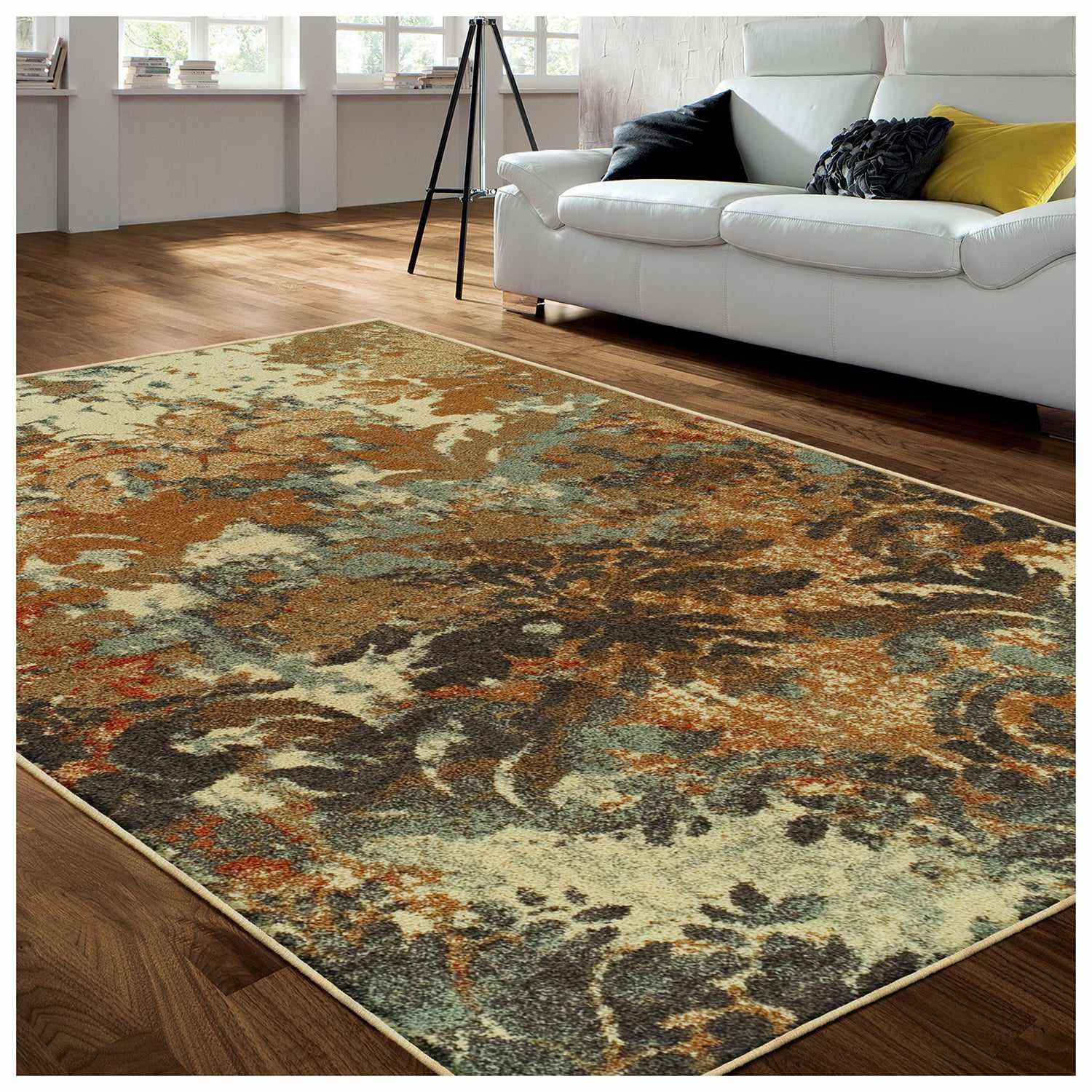 Superior Roslyn Modern Abstract Floral Indoor Area Rug - Beige