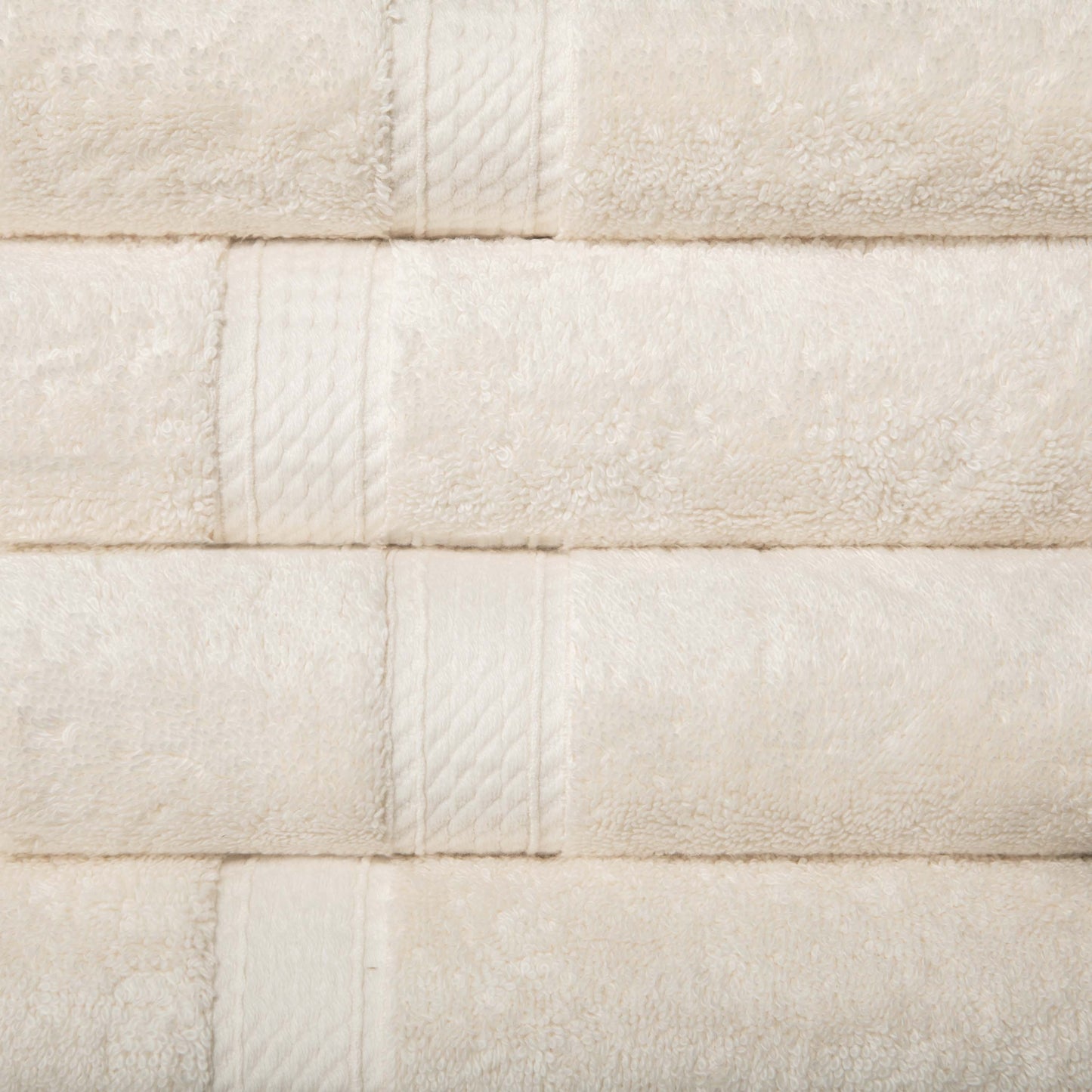 Egyptian Cotton Pile Plush Heavyweight Absorbent Bath Towel (Set of 4) - Cream