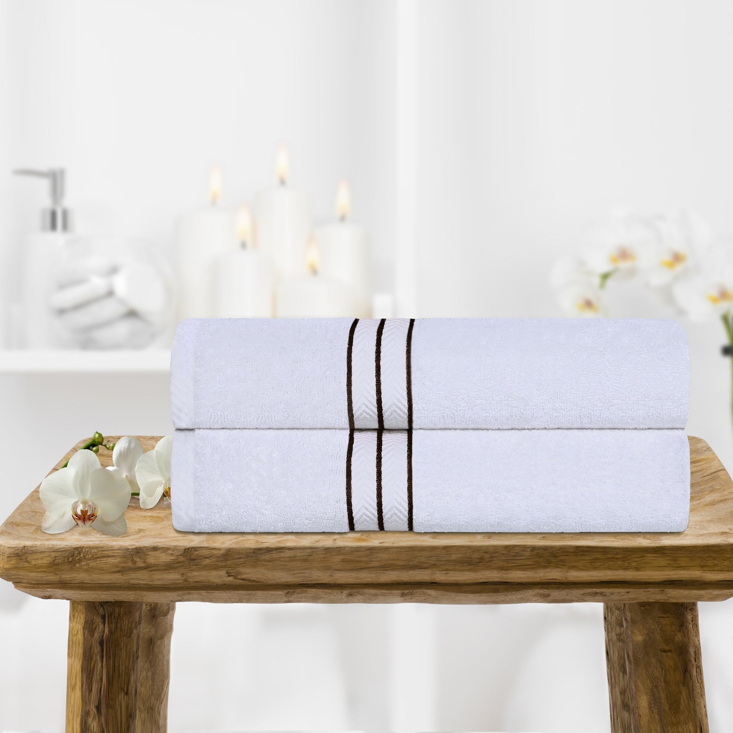 Ultra-Plush Turkish Cotton Hotel Collection Super Absorbent Solid Luxury Bathroom Set - Chocolate