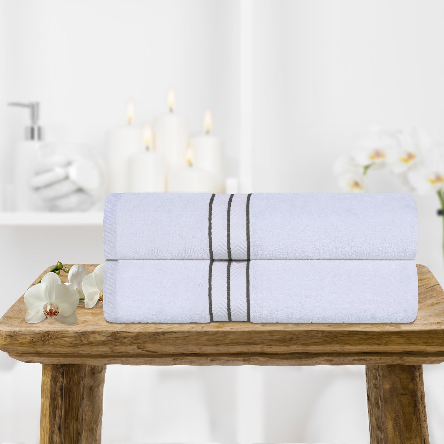 Ultra-Plush Turkish Cotton Hotel Collection Super Absorbent Solid Luxury Bathroom Set - Charcoal