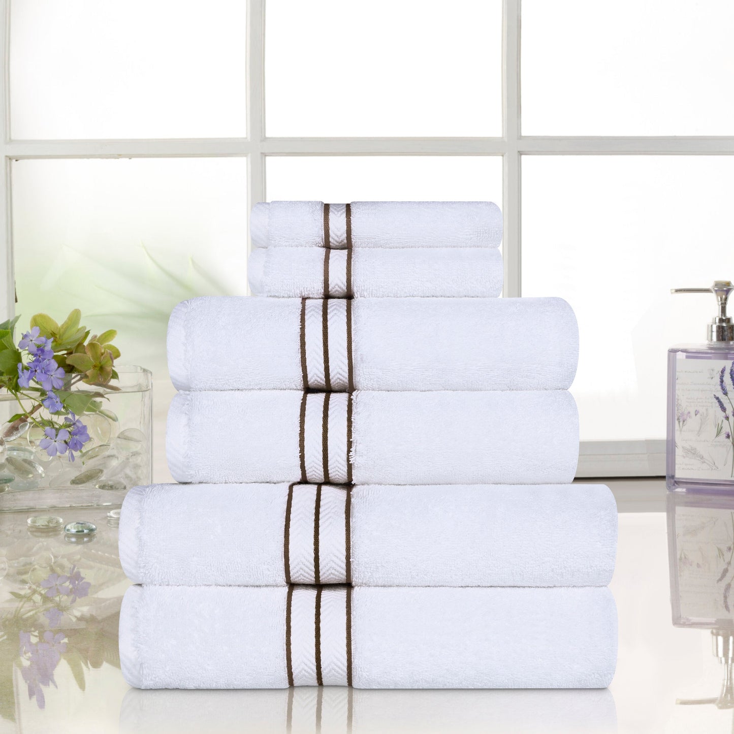 Ultra-Plush Turkish Cotton Hotel Collection Super Absorbent Solid Luxury Bathroom Set - Latte