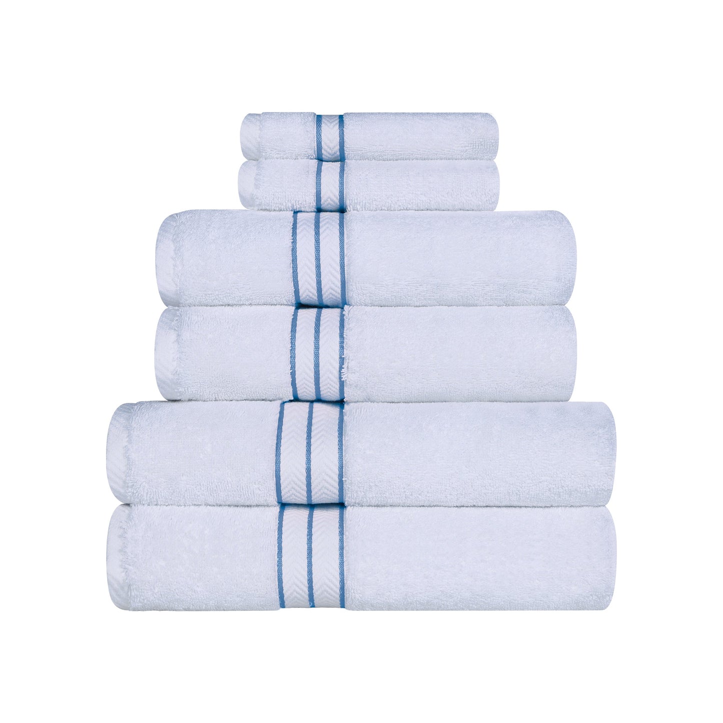 Ultra-Plush Turkish Cotton Hotel Collection Super Absorbent Solid Luxury Bathroom Set - Light Blue