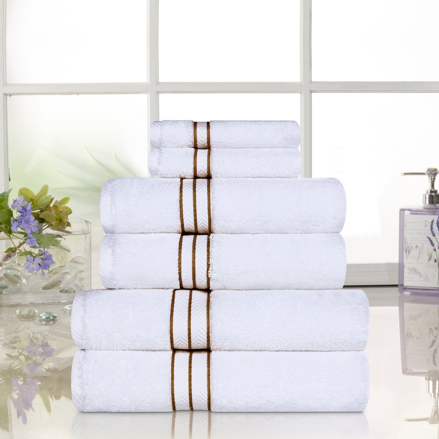Ultra-Plush Turkish Cotton Hotel Collection Super Absorbent Solid Luxury Bathroom Set - Toast