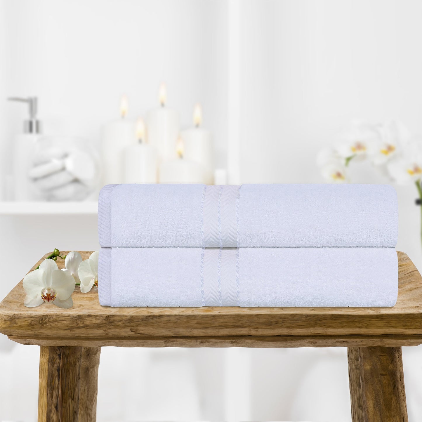 Ultra-Plush Turkish Cotton Hotel Collection Super Absorbent Solid Luxury Bathroom Set - White