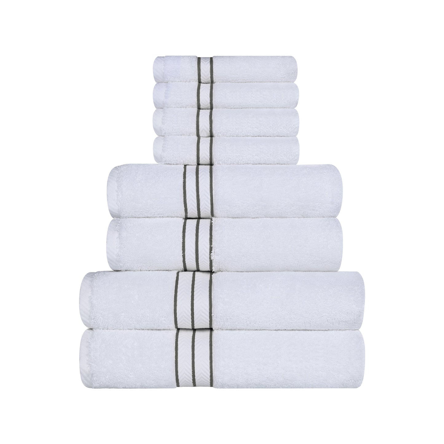 Ultra-Plush Turkish Cotton Hotel Collection Super Absorbent Solid Luxury Bathroom Set - Charcoal