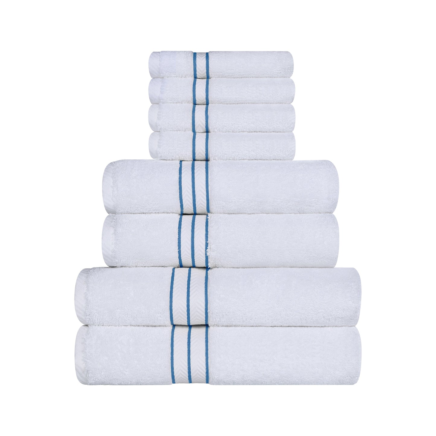 Ultra-Plush Turkish Cotton Hotel Collection Super Absorbent Solid Luxury Bathroom Set - Light Blue