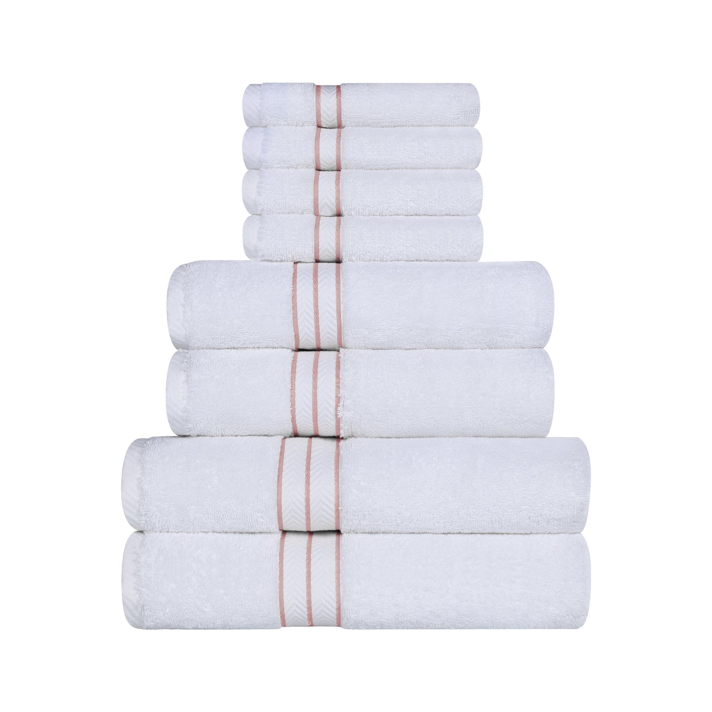 Ultra-Plush Turkish Cotton Hotel Collection Super Absorbent Solid Luxury Bathroom Set - Tea Rose