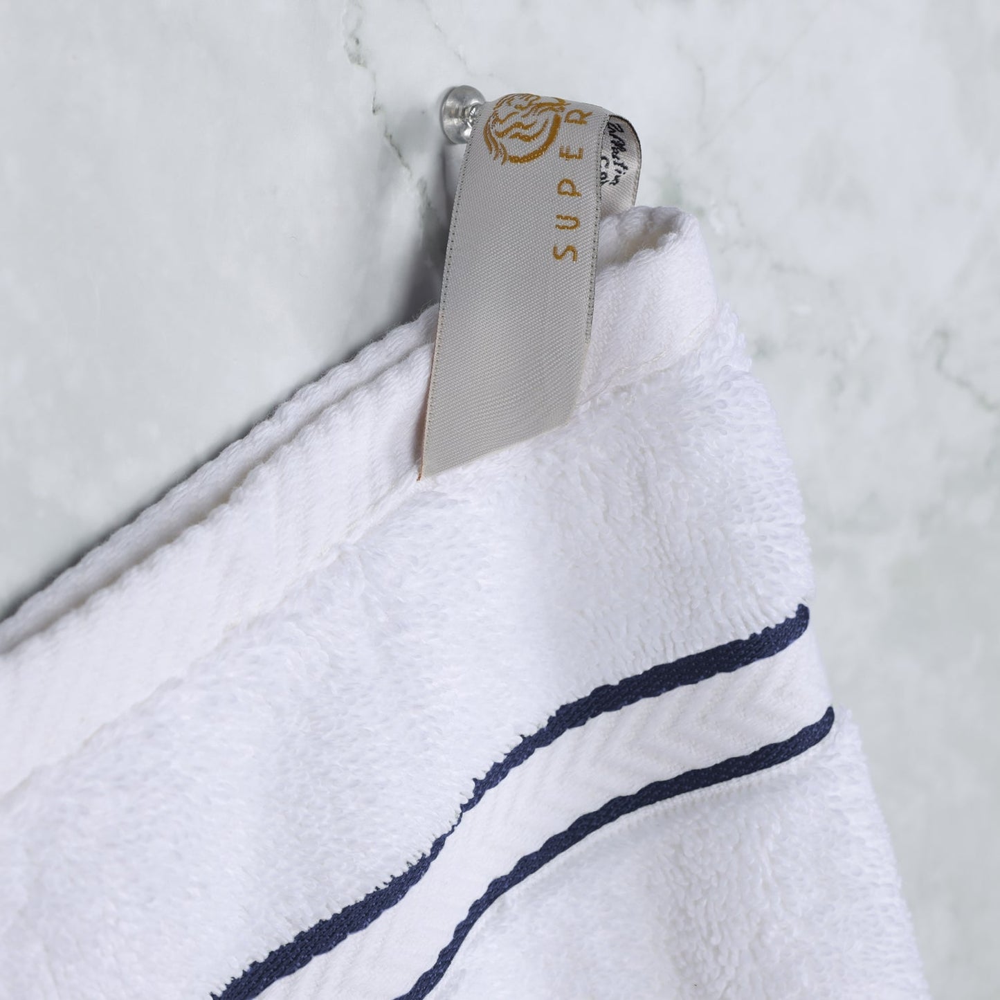 Ultra-Plush Turkish Cotton Hotel Collection Super Absorbent Solid Luxury Bathroom Set - Navy Blue