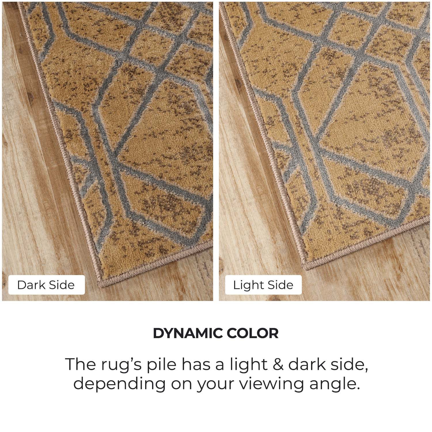 Superior Abner Modern Geometric Diamond Indoor Area Rug or Runner - Gold