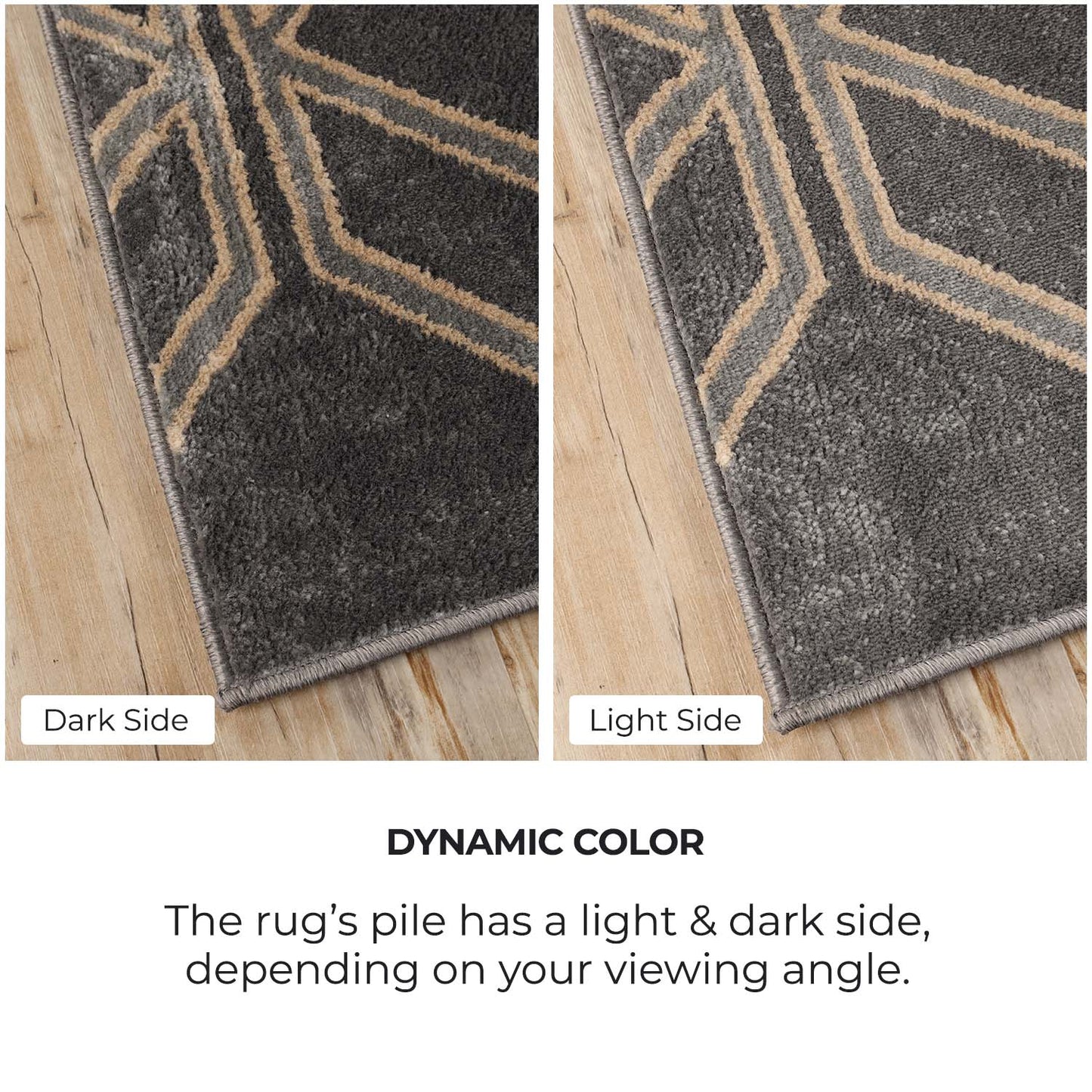 Superior Abner Modern Geometric Diamond Indoor Area Rug or Runner - Black