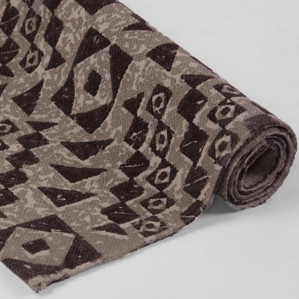 Acadia Diamond Printed Flat Weave Cotton Area Rug - Beige