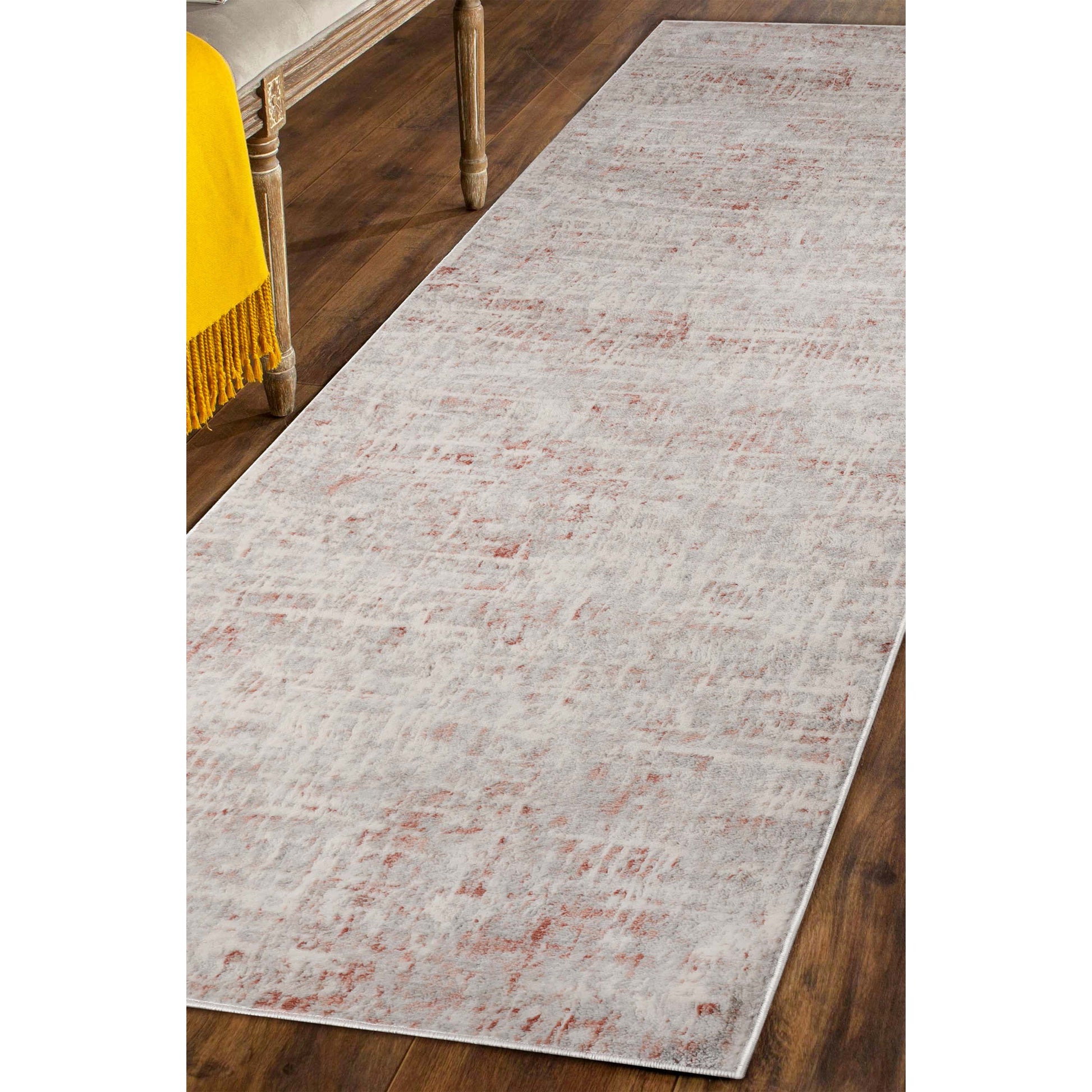 Acer Distressed Contemporary Abstract Modern Indoor Area Rug - Rust