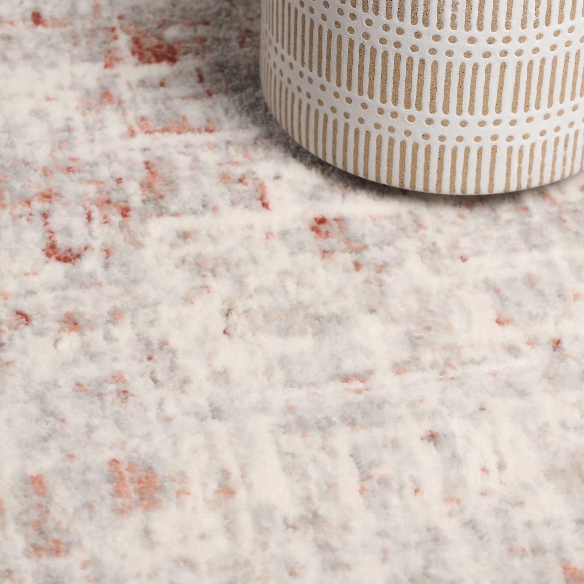 Acer Distressed Contemporary Abstract Modern Indoor Area Rug - Rust