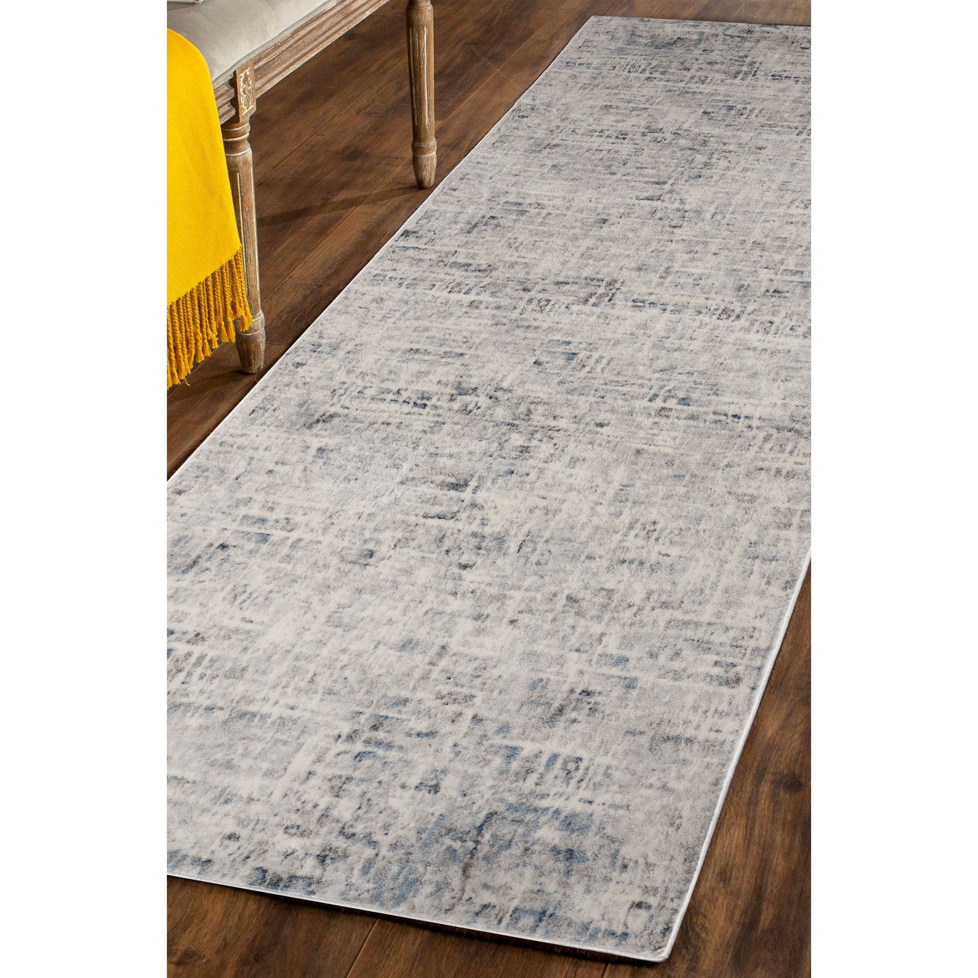 Acer Distressed Contemporary Abstract Modern Indoor Area Rug - Blue