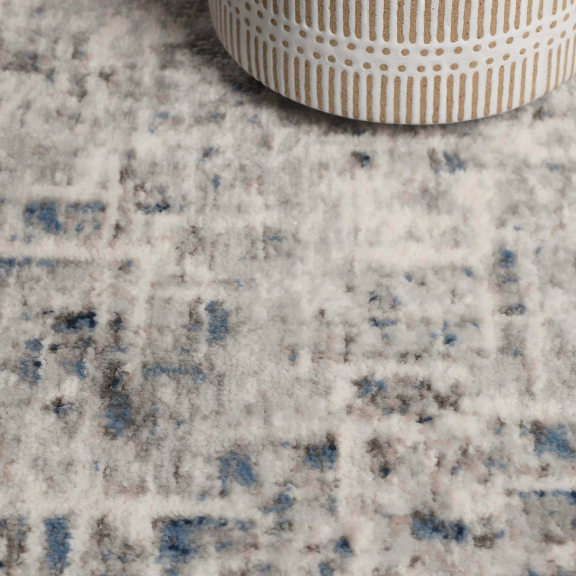 Acer Distressed Contemporary Abstract Modern Indoor Area Rug - Blue