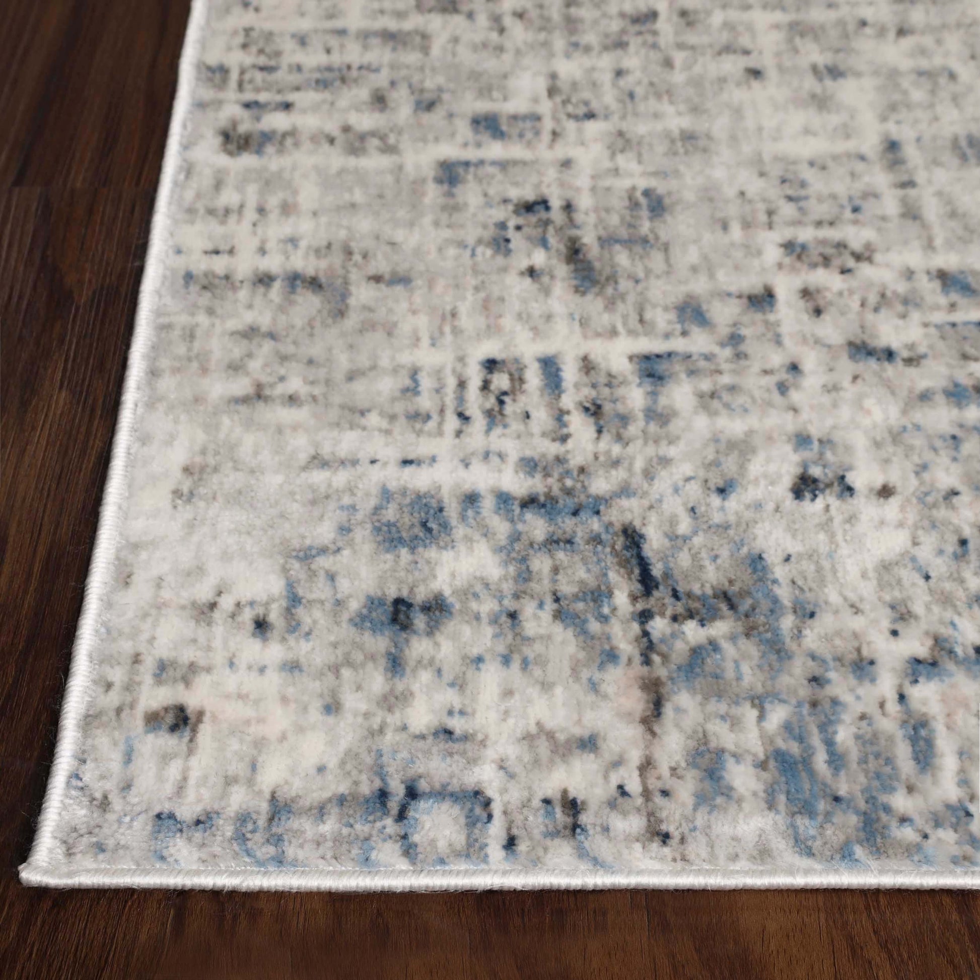 Acer Distressed Contemporary Abstract Modern Indoor Area Rug - Blue