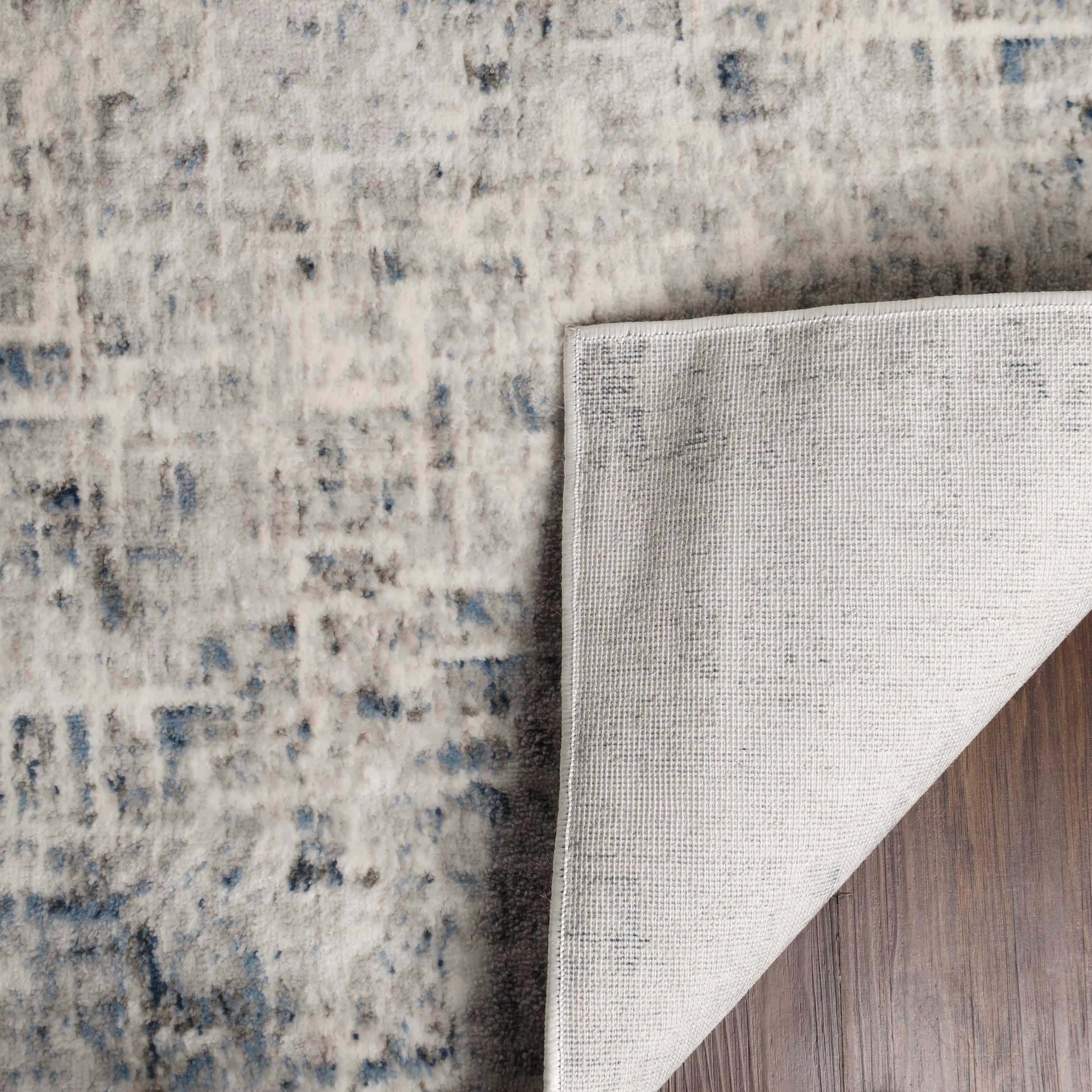 Acer Distressed Contemporary Abstract Modern Indoor Area Rug - Blue
