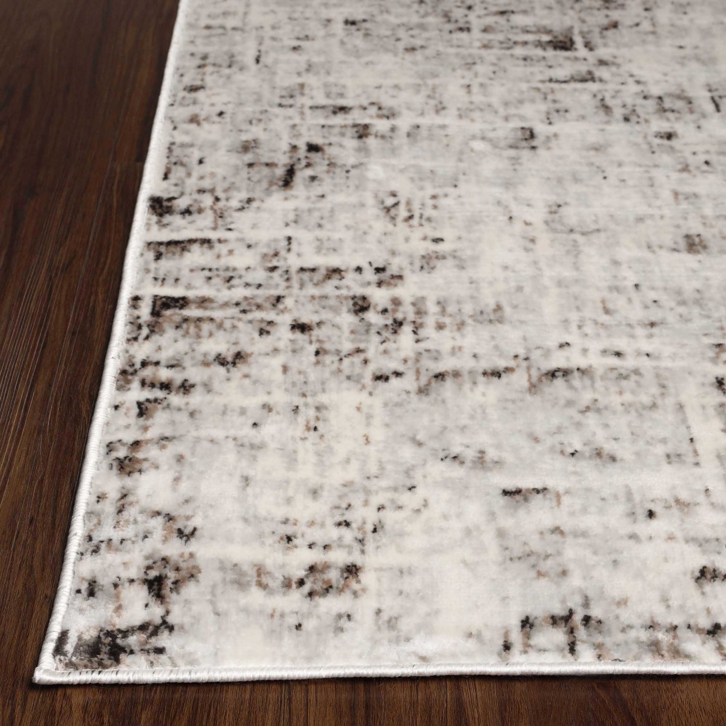 Acer Distressed Contemporary Abstract Modern Indoor Area Rug - Charcoal