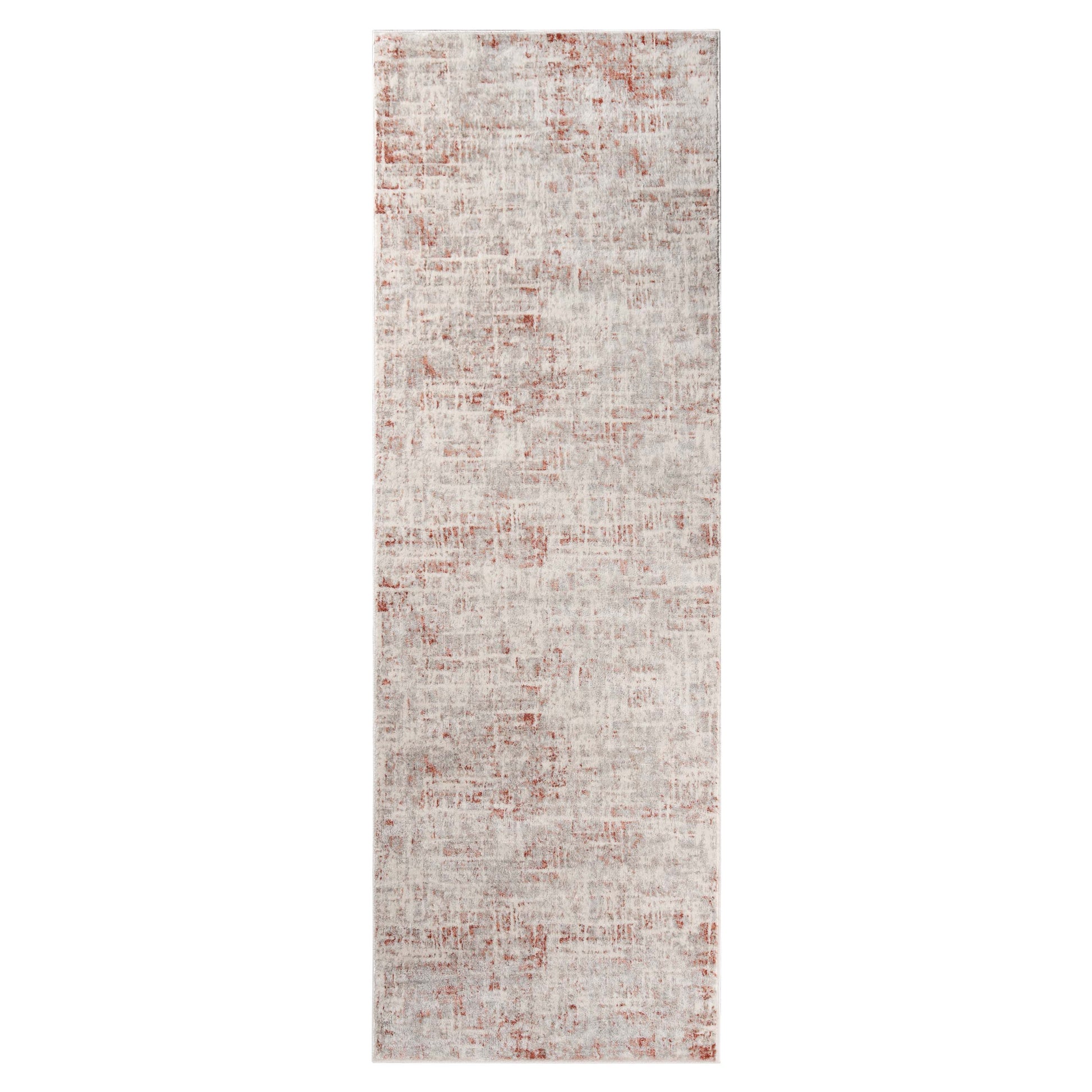 Acer Distressed Contemporary Abstract Modern Indoor Area Rug - Rust