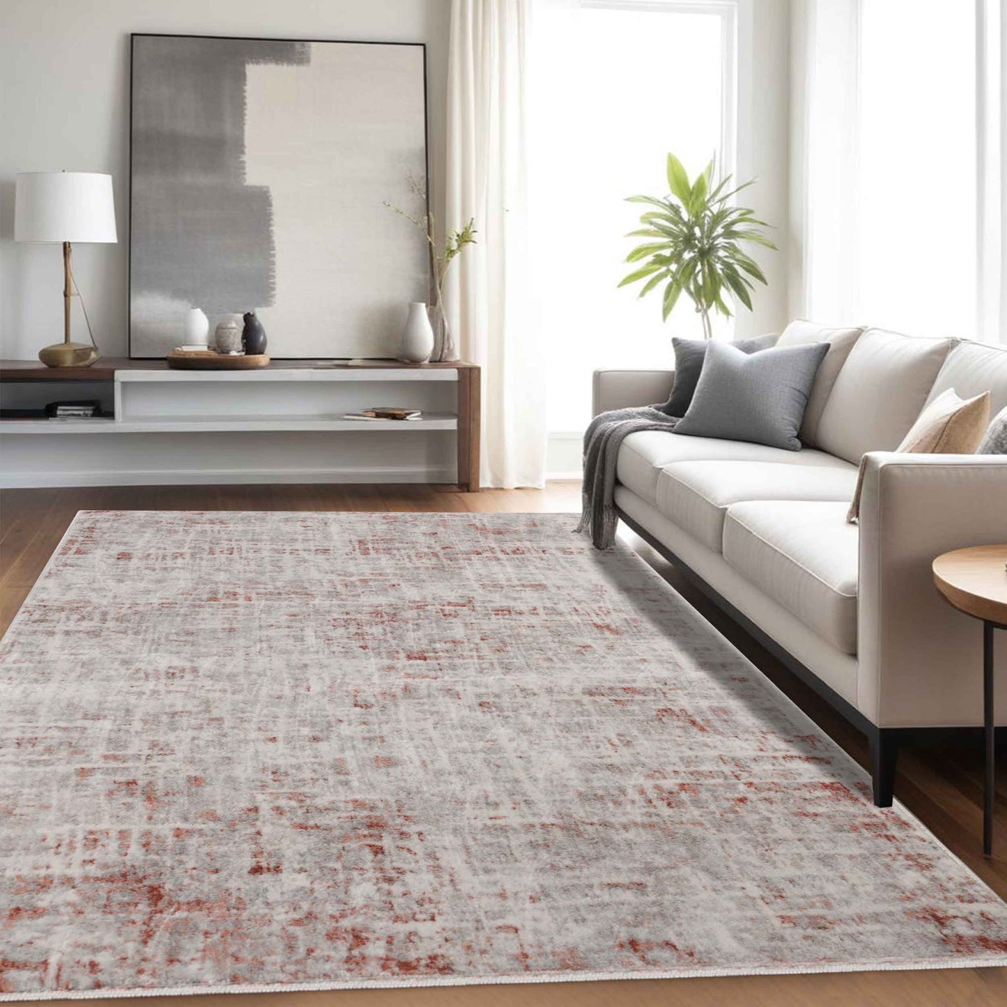 Acer Distressed Abstract Modern Indoor Area Rug or Runner