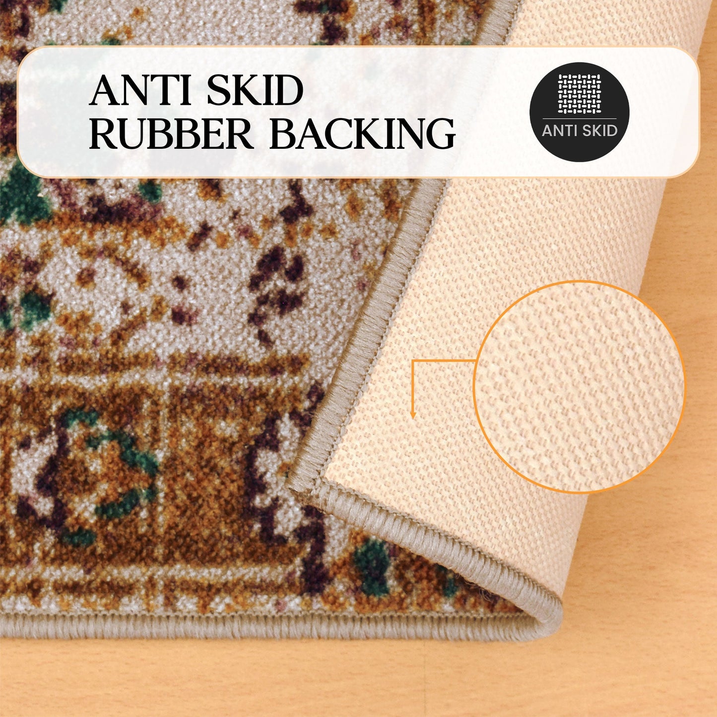 Aldrich Oriental Non-Slip Indoor Area Rug or Runner Rug