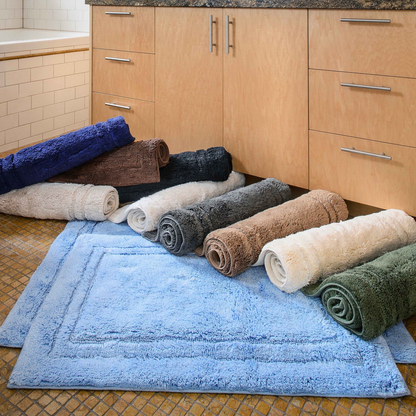 Non-Slip Absorbent Assorted Solid 2-Piece Bath Rug Set