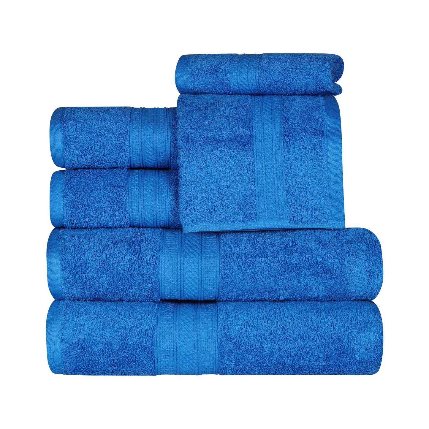 Cotton Heavyweight Absorbent Plush 6 Piece Towel Set - Allure