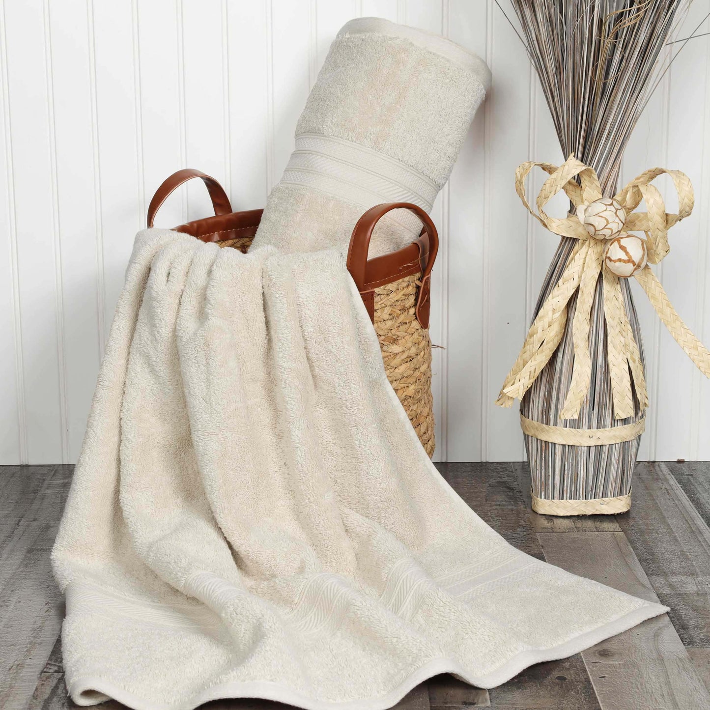 Cotton Heavyweight Absorbent Plush 2 Piece Bath Sheet Set - Almond