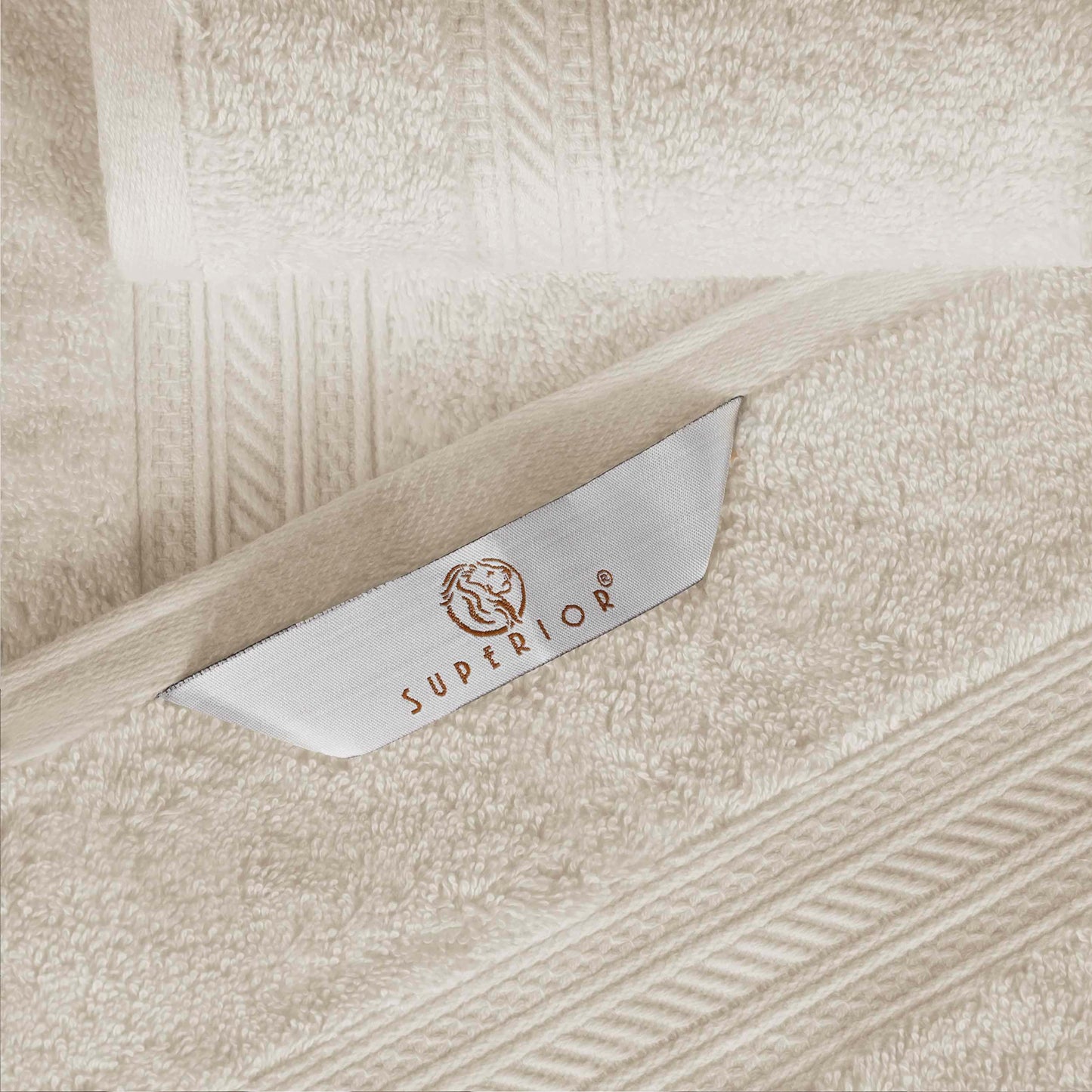 Cotton Heavyweight Absorbent Plush 6 Piece Towel Set - Almond