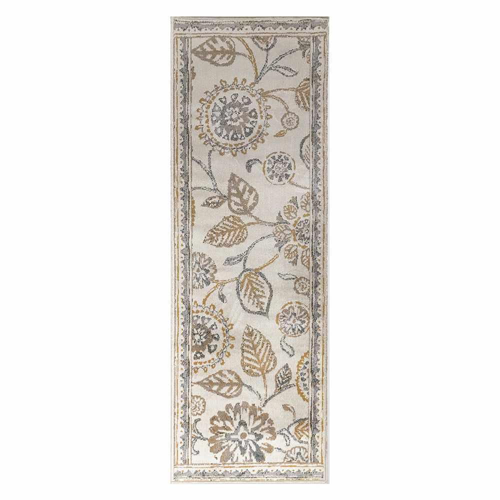Superior Amaryllis Modern Floral Farmhouse Area Rug - Gray