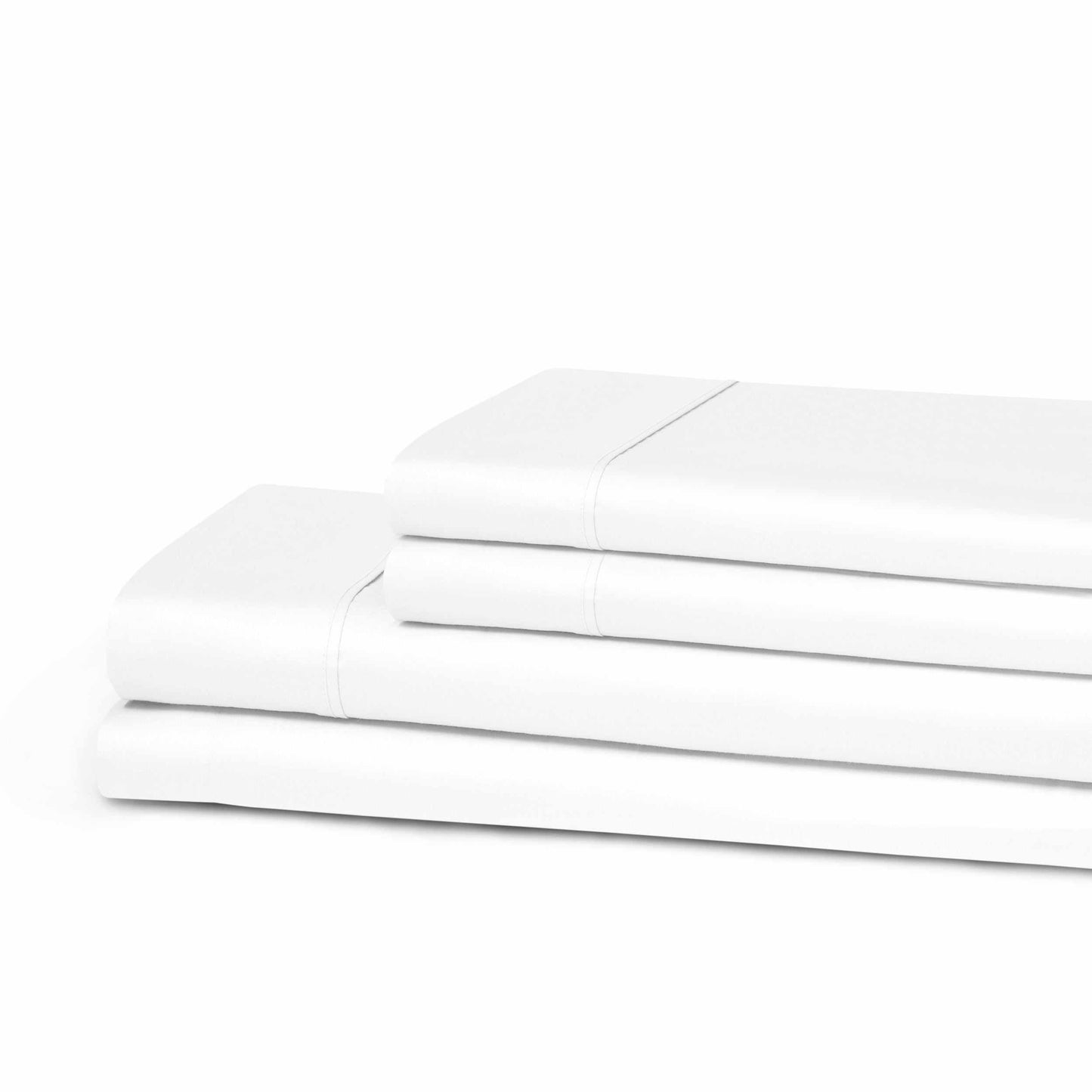 Superior 300 Thread Count Cotton Breathable Deep Pocket Solid Bed Sheet Set - White