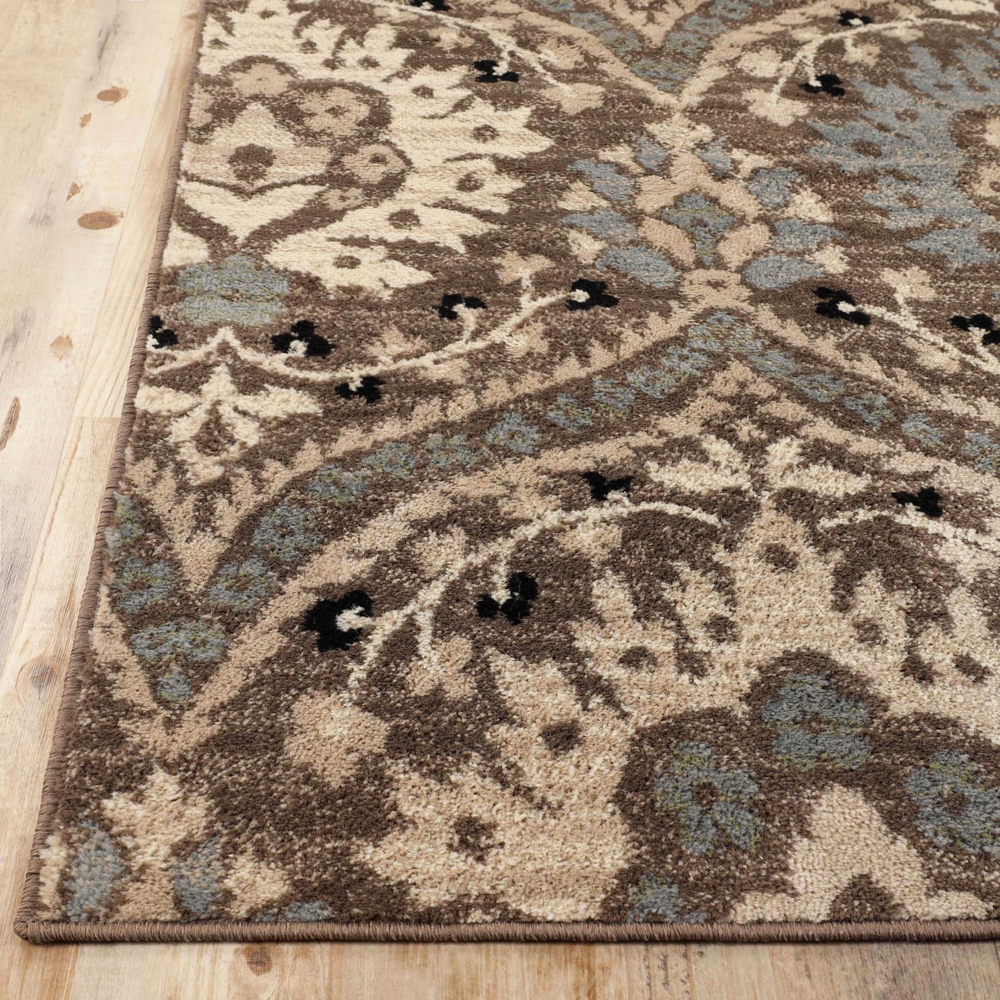 Augusta Oriental Vintage Floral Damask Indoor Area Rug or Runner Rug - LightBlue