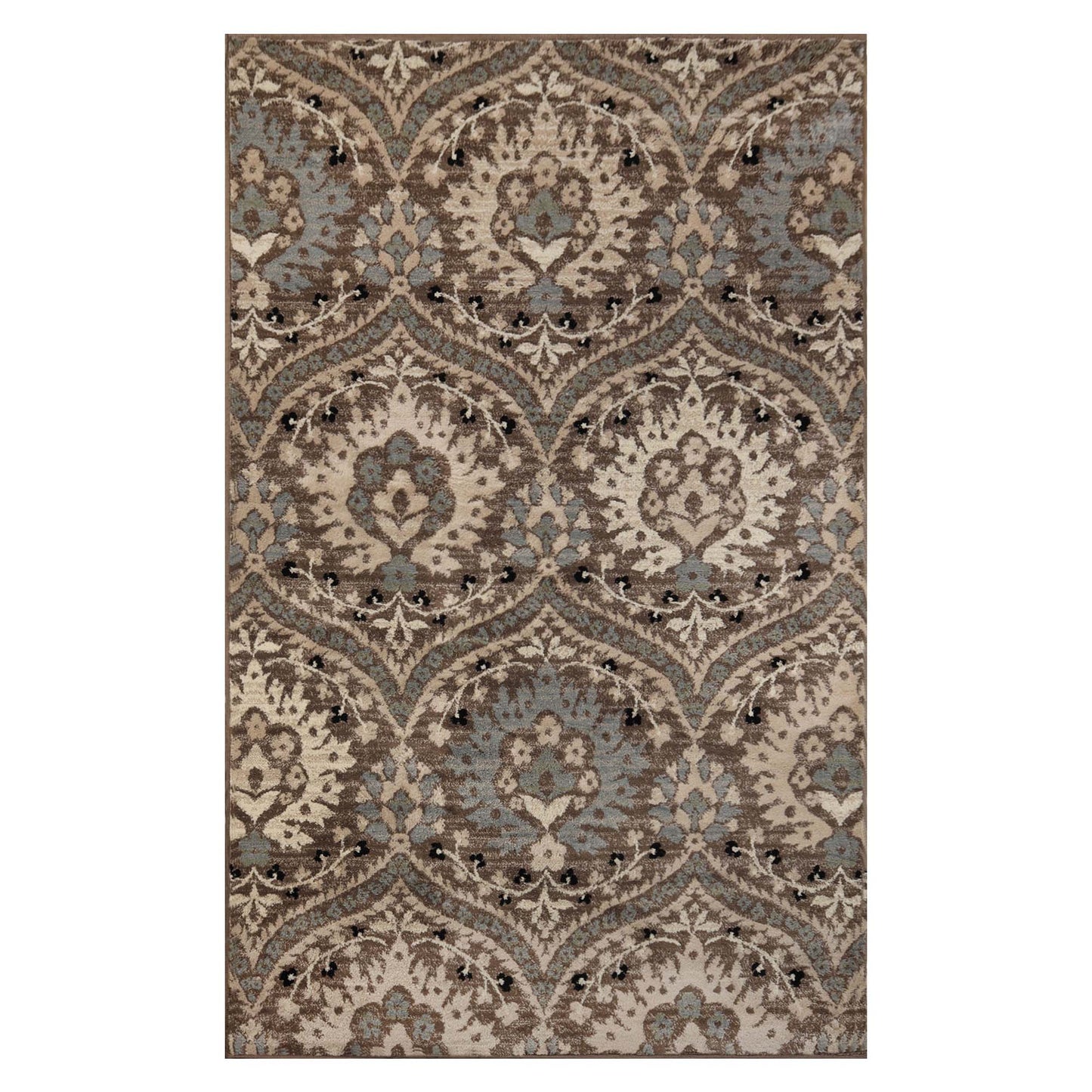 Augusta Oriental Vintage Floral Damask Indoor Area Rug or Runner Rug - LightBlue