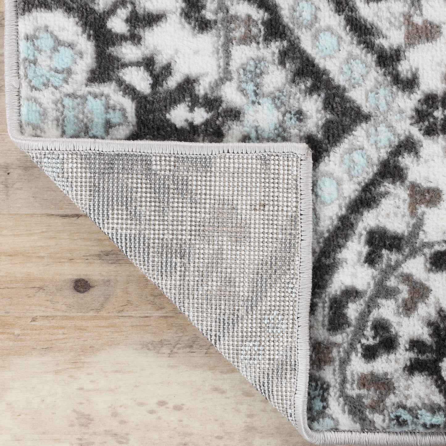 Augusta Oriental Vintage Floral Damask Indoor Area Rug or Runner Rug - Turquoise